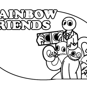 Red Rainbow Friends Coloring Pages Printable for Free Download